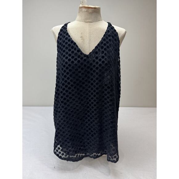 Ann Taylor Tops - Ann Taylor Loft Velvet Polka Dot Top Sheer Lined Tank Top Formal Women's Size XS